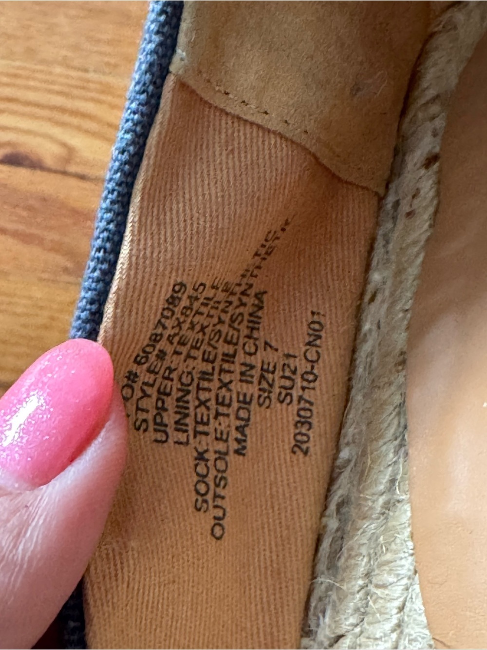 J. Crew Blue Canvas Espadrilles with Tan Insole Size 7 - Picture 3 of 4